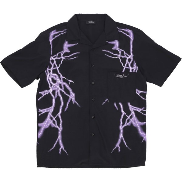 Camicia Manica Corta Uomo Lateral Lightning Shirt Black/Purple-image