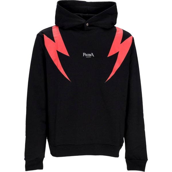 Felpa Leggera Cappuccio Uomo Screaming Skulls Print Hoodie Black/Red-image