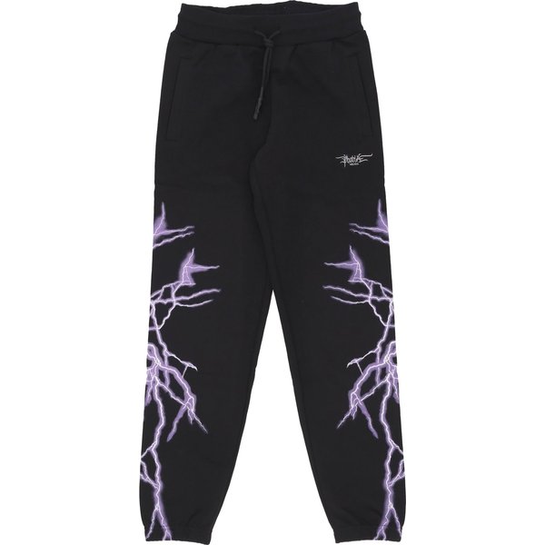 Pantalone Tuta Leggero Uomo Lateral Lightning Print Pants Black/Purple-image