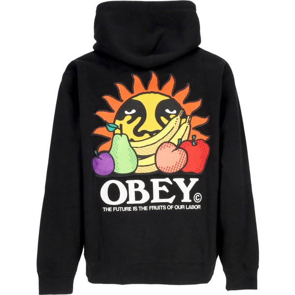 Felpa Cappuccio Uomo Our Labor Hoodie Fleece Black-image