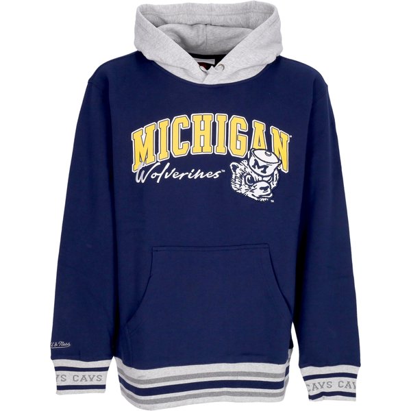 Felpa Cappuccio Uomo Ncaa Premium Vintage Logo Fleece Hoodie Micwol Navy-image