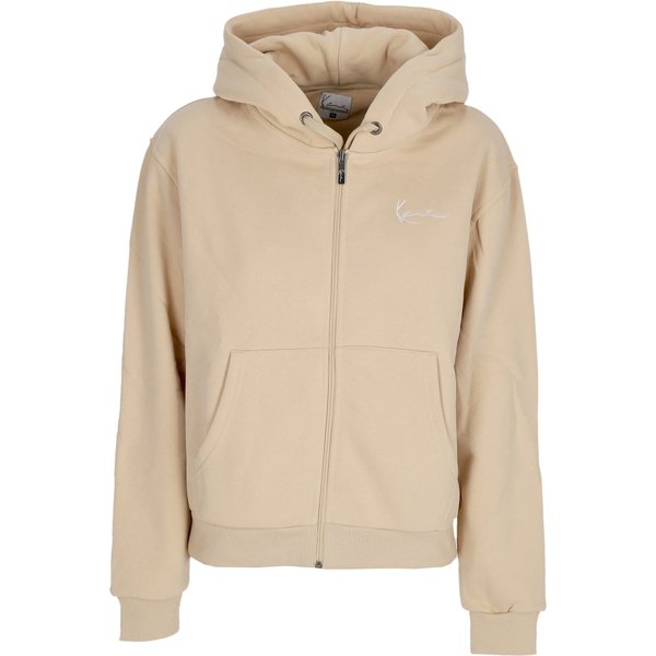 Felpa Cappuccio Zip Donna W Chest Signature Essential Zip Hoodie Sand-image
