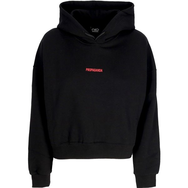 Felpa Cappuccio Corta Donna W Women Ribs Assault Croptop Hoodie Black-image