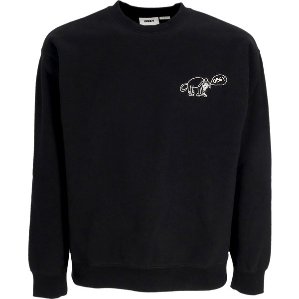 Felpa Girocollo Uomo Dog Doodle Crew Fleece Black