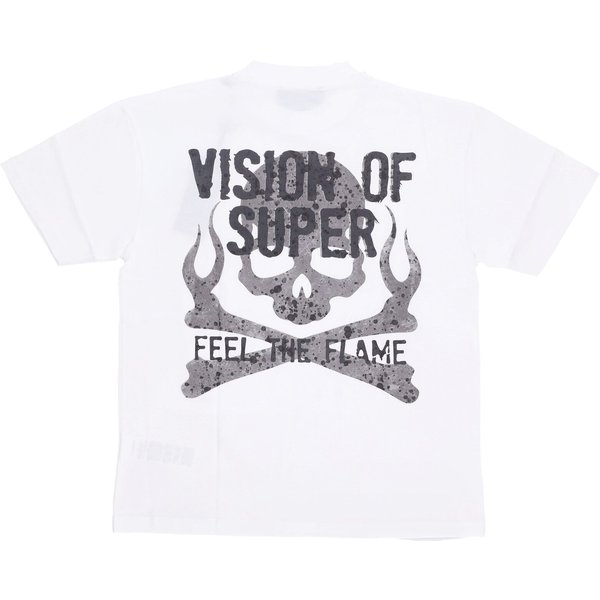 Maglietta Uomo Military Skull On Back Tee White-image