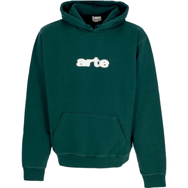 Felpa Leggera Cappuccio Uomo Embroidery Logo Hoodie Green