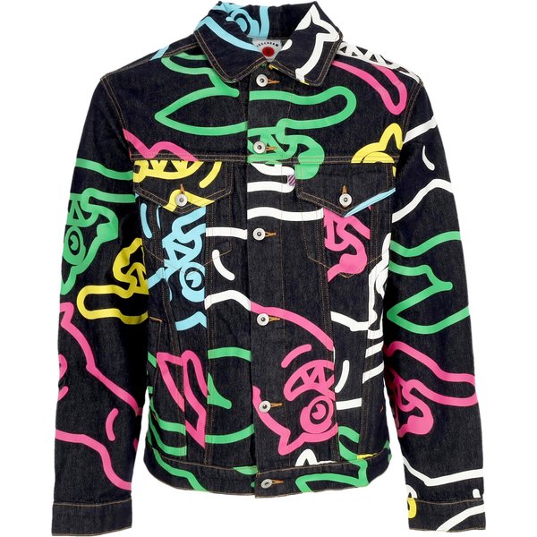 Jeans Uomo Jumbo Running Dog Denim Jacket Black/multi