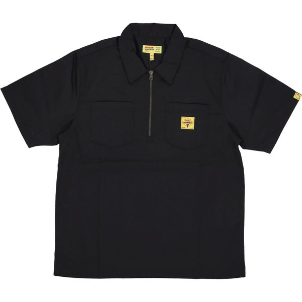 Camicia Manica Corta Uomo Quarter Zip Work Shirt Black