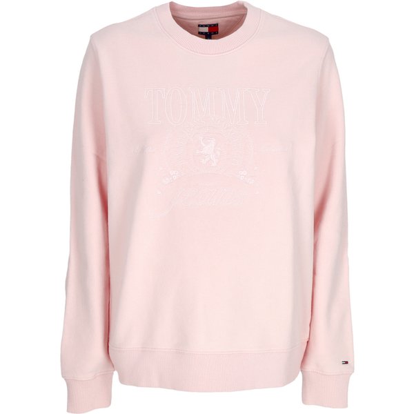 Felpa Leggera Girocollo Donna W Tonal Crest Crewneck Precious Pink