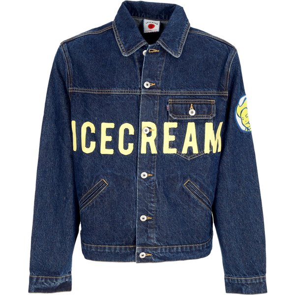 Giubbotto Jeans Uomo Icecream Cowboy Denim Trucker Jacket Indigo-image