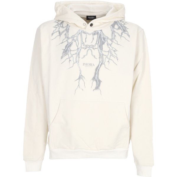Felpa Leggera Cappuccio Uomo White Lightning Hoodie White-image