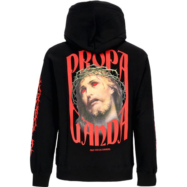 Felpa Cappuccio Uomo Crown Hoodie Black-image