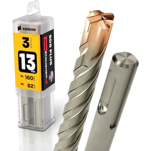 3x Bohrer SDS Plus Schaft - Ø:13 mm - GL: 160 mm