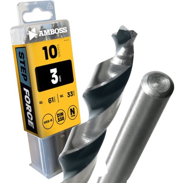 10 x HSS-G STEP Force Metallbohrer DIN 338 - Ø:3 mm