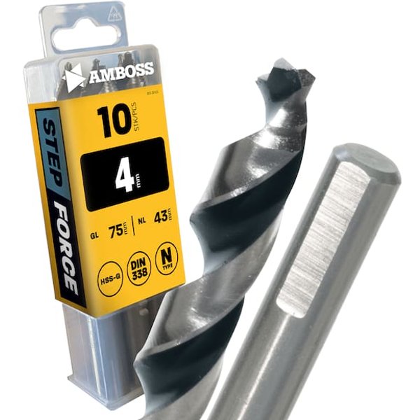 10 x HSS-G STEP Force Metallbohrer DIN 338 - Ø:4 mm