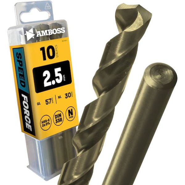 10 x HSS-ECo SPEED Force Metallbohrer DIN 338 - Ø:2.5 mm