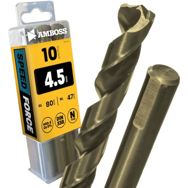 10 x HSS-ECo SPEED Force Metallbohrer DIN 338 - Ø:4.5 mm