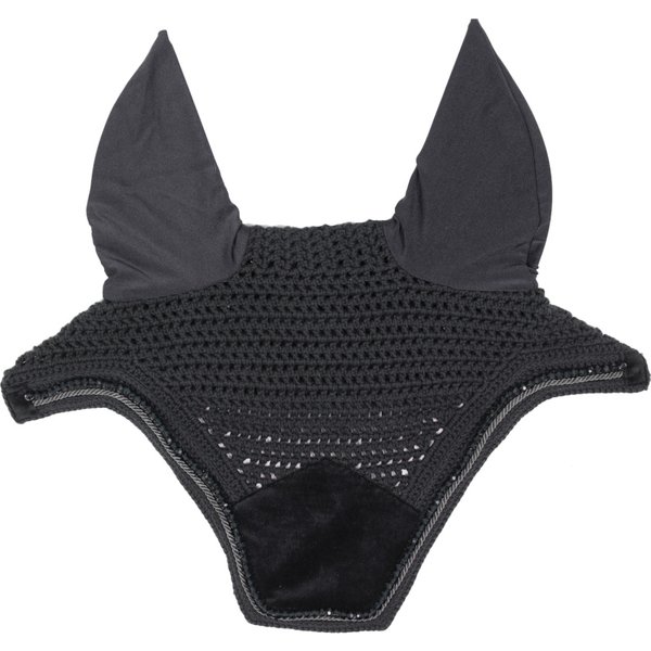 Kentucky Horsewear Wellington Velvet Pearls Fliegenhaube - schwarz, Größe Full