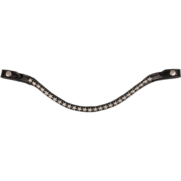 Acavallo Stirnband mit Sternen Strass Crystal - black, Größe Warmblut