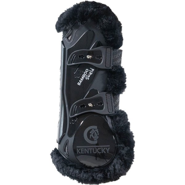 Kentucky Horsewear Lammfell Gamaschen Bamboo Elastik - schwarz/schwarz, Größe M