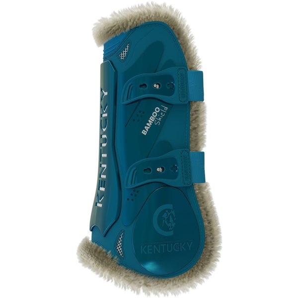 Kentucky Horsewear Lammfell Gamaschen Bamboo Elastik - smaragd, Größe S