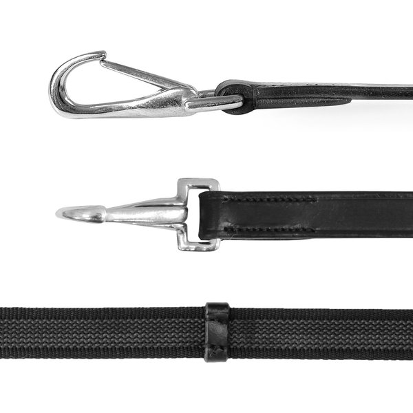 Waldhausen Anti-Slip-Zügel 19 mm mit Karabiner - schwarz, Größe WB