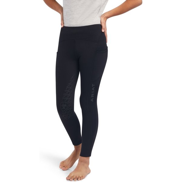 Ariat Venture Thermal Half Grip Reitleggings Kinder - black, Größe 176