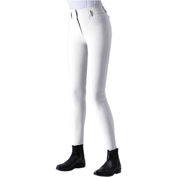 EGO 7 Damenreithose Dressage CA Breeches Vollbesatz High Waist - white, Größe 38