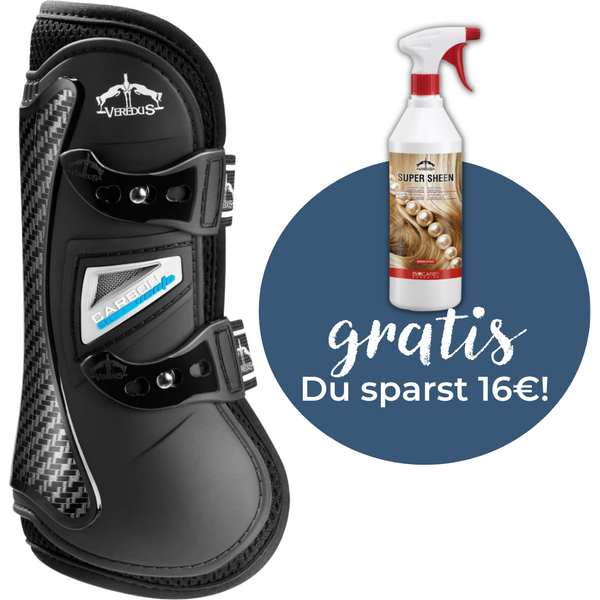 Veredus Gamaschen Carbon Gel VENTO Vorne + GRATIS Super Sheen - schwarz, Größe M