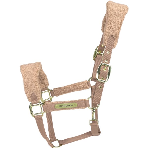 Kentucky Horsewear Teddy Fleece Halfter - beige, Größe Cob