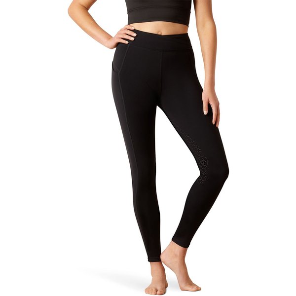 Ariat Avail High Waist Half Grip Reitleggings Damen - black, Größe XS