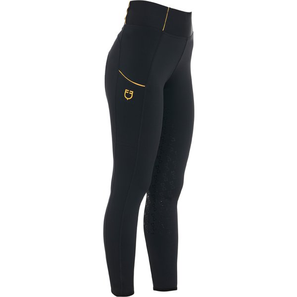 Equestro Slim Fit High Waist Vollgrip Reitleggings Damen - black, Größe XS