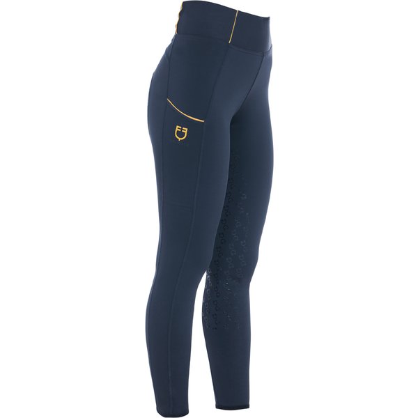 Equestro Slim Fit High Waist Vollgrip Reitleggings Damen - navy, Größe XL