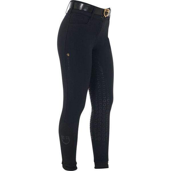 Equestro High Waist Vollgrip Reithose Damen - black, Größe 34