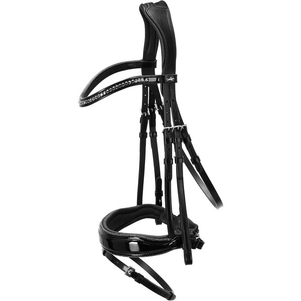 Schockemöhle Trense Stanford Glam - black/patent/silver, Größe VB