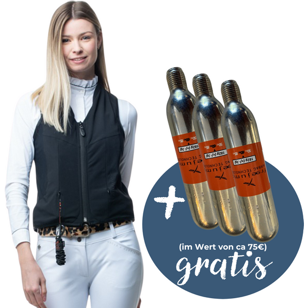 Freejump Airbag Sicherheitsweste inkl. 3 Kartuschen - schwarz, Größe L Regular Fit