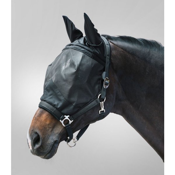 Waldhausen Fliegenmaske Premium m. Halfter - schwarz, Größe Pony