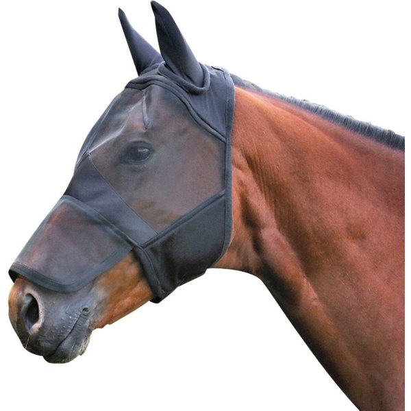 Euroriding Fliegenmaske Comfort mit Ohren mit Nase - schwarz, Größe Pony