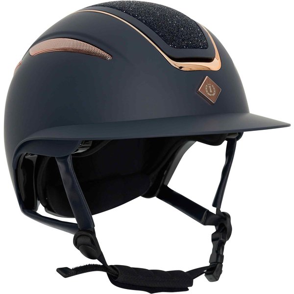 Imperial Riding Reithelm IRHOlania Deluxe Big Visor - Navy-Rosegold, Größe M