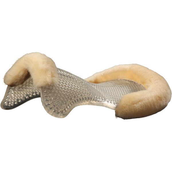 Acavallo Gel Pad Front Riser mit Schaffell - transparent/natural