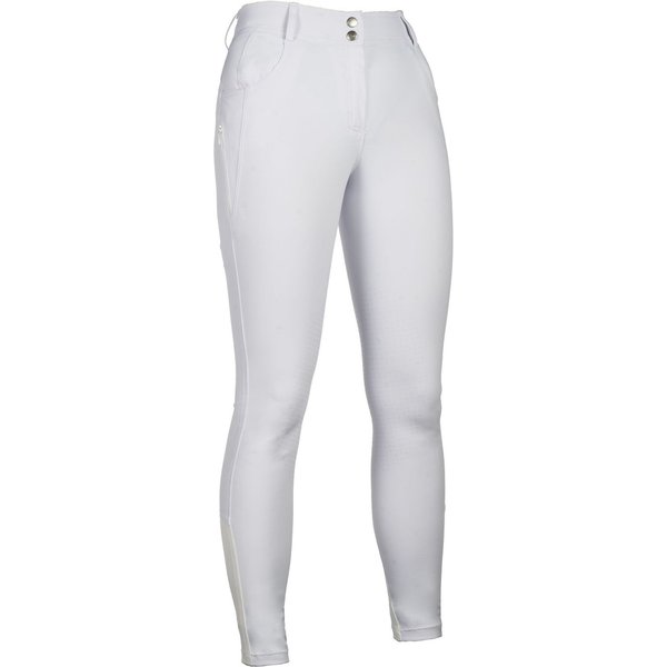 HKM Reithose Ari Mid Rise Silikon-Kniebesatz Damen - weiß, Größe 32