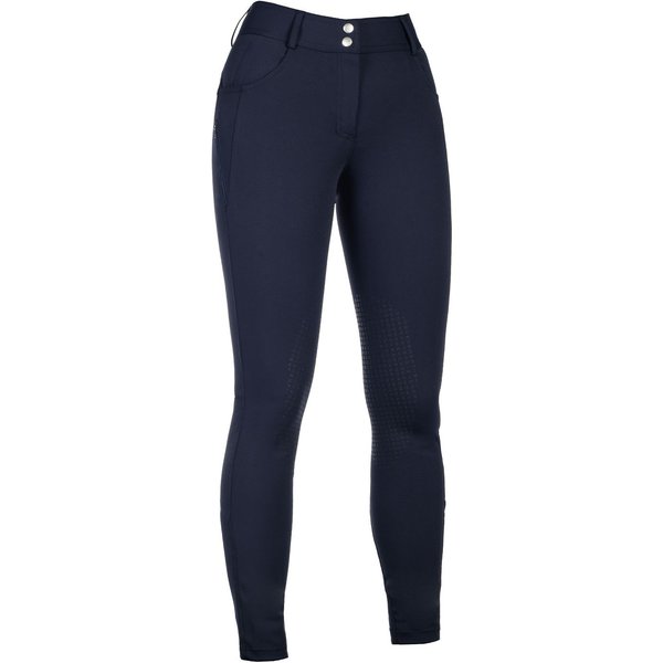 HKM Reithose Ari Mid Rise Silikon-Kniebesatz Damen - blau, Größe 32