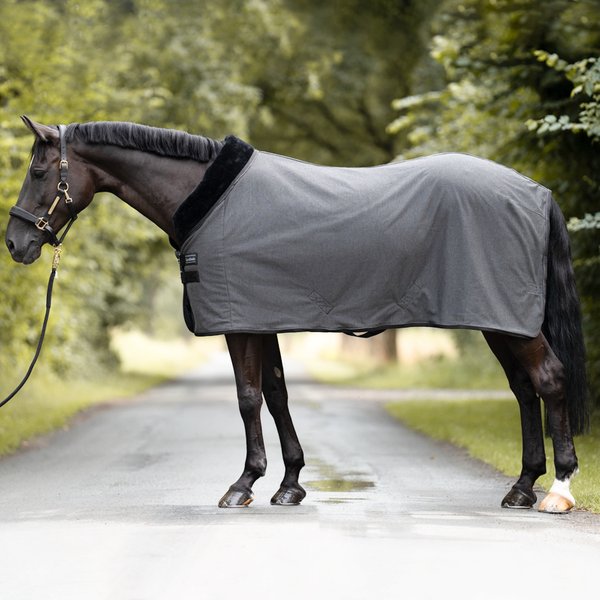 Kavalkade Transport- /Abschwitzdecke Elegance - schwarz-grau, Größe 135cm