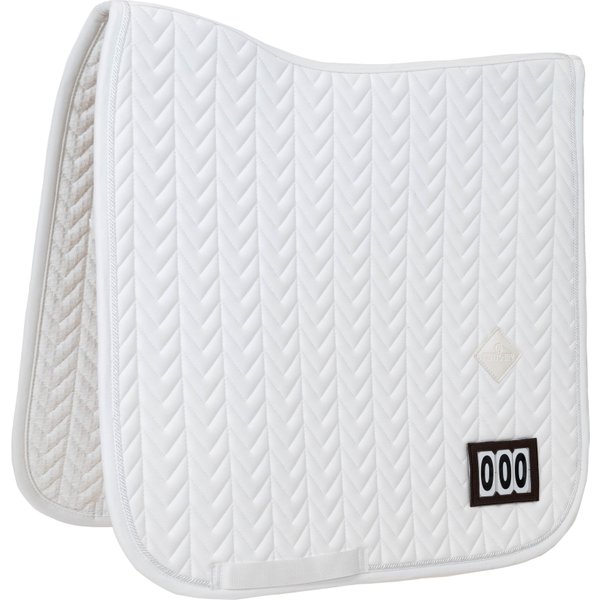 Kentucky Horsewear Schabracke Fishbone Turnier mit 2 Nummern - white, Größe Dressur