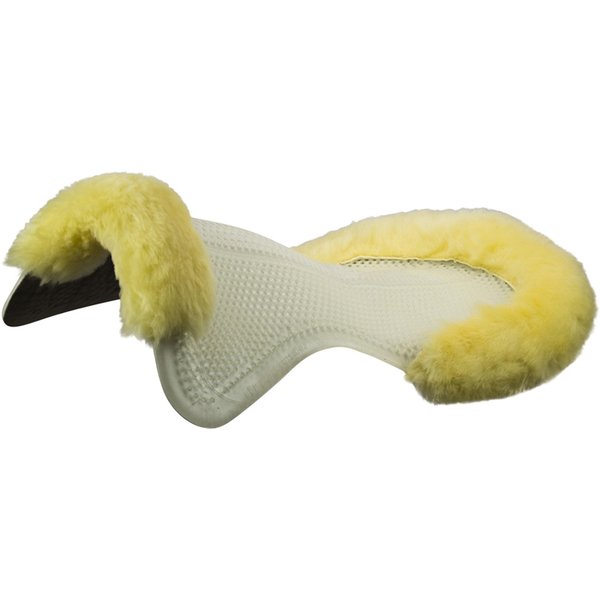 Acavallo Therapeutisches Gelpad Drilex mit 1/2 Lammfellrand - transparent/natural, Größe L