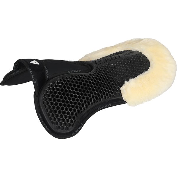 Acavallo Widerristfrei Hexa Memory Lammfell hinten - black/natural