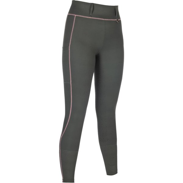 HKM Reitleggings Juna Silikon-Vollbesatz Damen - graugrün, Größe 42