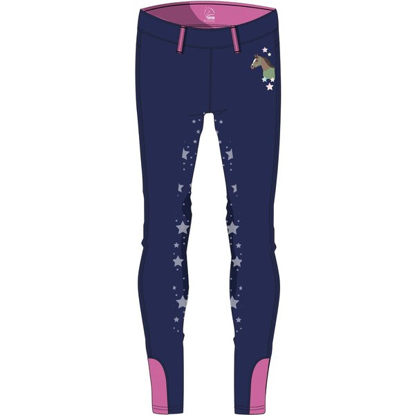 HKM Reitleggings Pony Dream II Silikon-Vollbesatz - dunkelblau, Größe 158/164