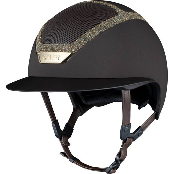 KASK Star Lady Chrome Swarovski Frame Reithelm inkl. Liner - brown/aureum, Größe 53