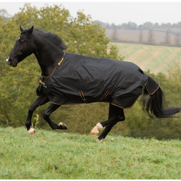 Bucas Weidedecke Irish Turnout Big Neck 50g - black/gold, Größe 125